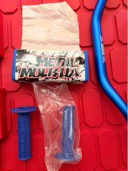 11/8" Universal Dirt Bike Handlebar 4 pc set  Raptor250 660 CRF250 CRF450 400EX Banshee 350 etc. Dirt bike Pit ( Blue)