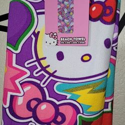 Hello Kitty Beach Towel Purple 