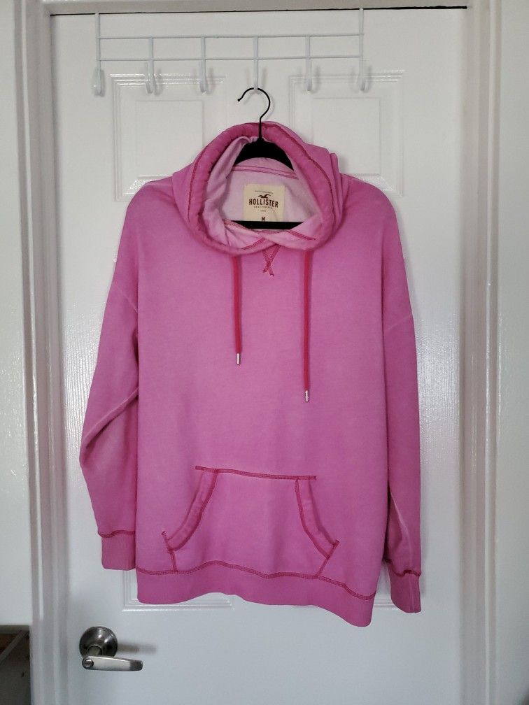 💥 VINTAGE-STYLE HOLLISTER HOODIE (MENS M) – FADED HOT PINK – $10 💥