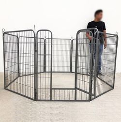 (NEW) $115 Heavy Duty 40” Tall x 32” Wide x 8-Panel Pet Playpen Dog Crate Kennel Exercise Cage Fence Play Pen