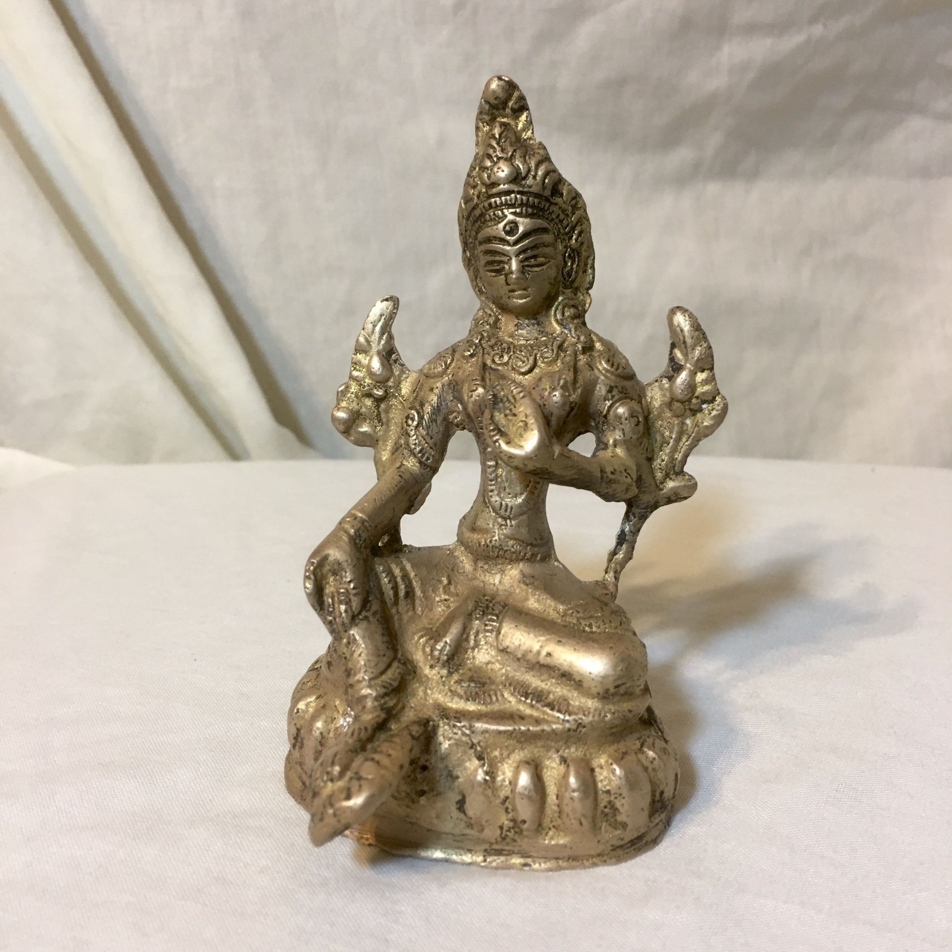 Green Tara- vintage brass