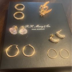 Lot The Earrings Real Gold Whit Diamonds 