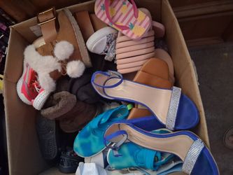 Large Box Of Variety Of Shoes 