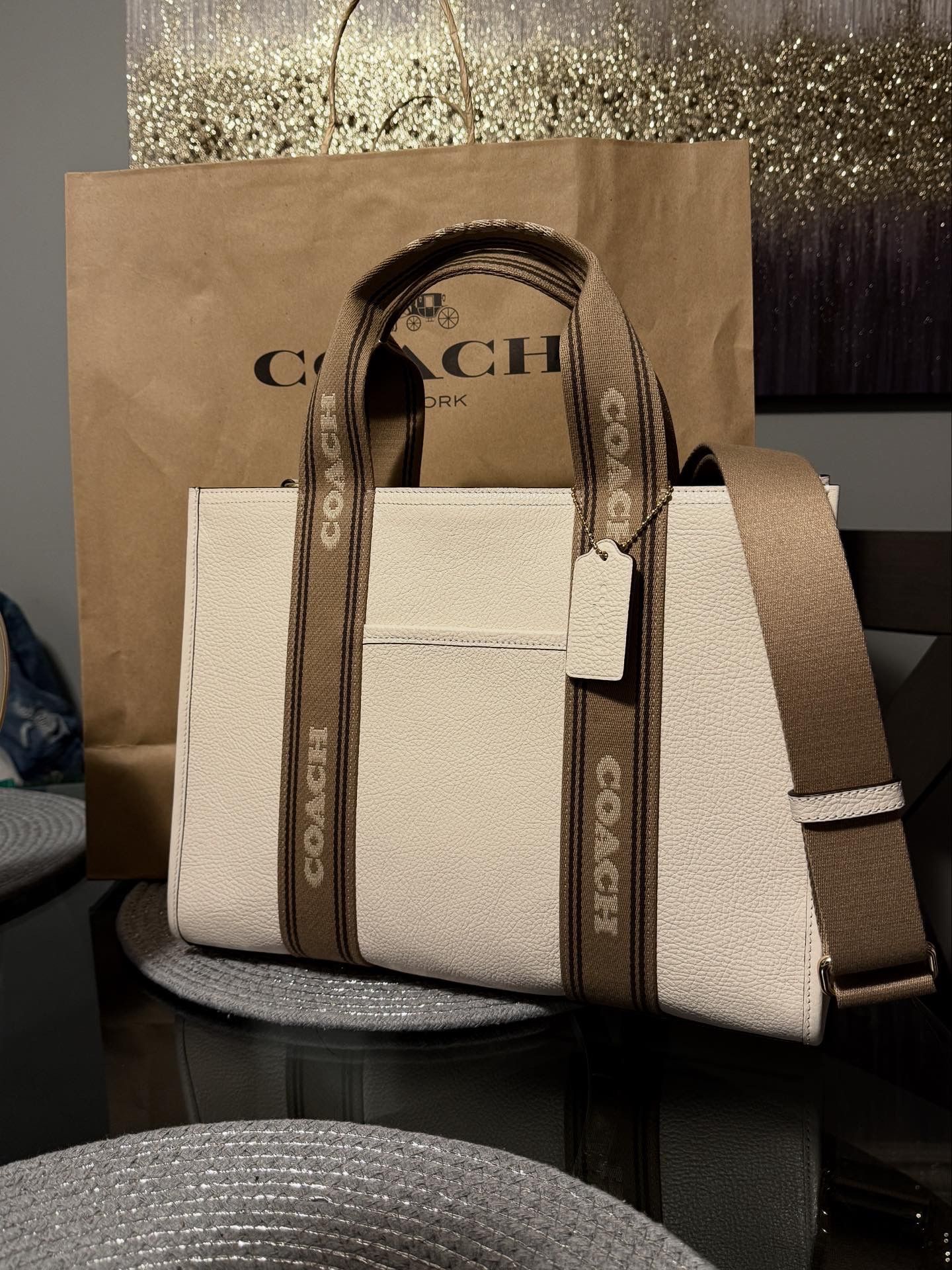 Coach Tote Bag Cream And brown 
