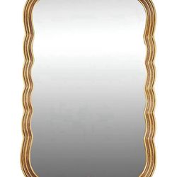 35x24 Antique Gold Wave Pattern Decorative Mirror (Brand New)