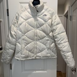 North Face Down 550 Puffer Jacket Womens large Ivory Winter Ski