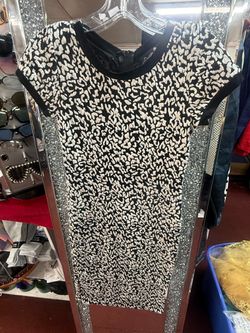 Black and White Animal Print Mini Dress