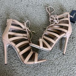 Open Toe Lace Up Stilettos (Size 6) - $15 LOCAL MEETUP ONLY