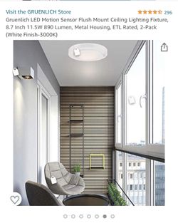 New Gruenlich Led Flush mount 2pk White Finish 