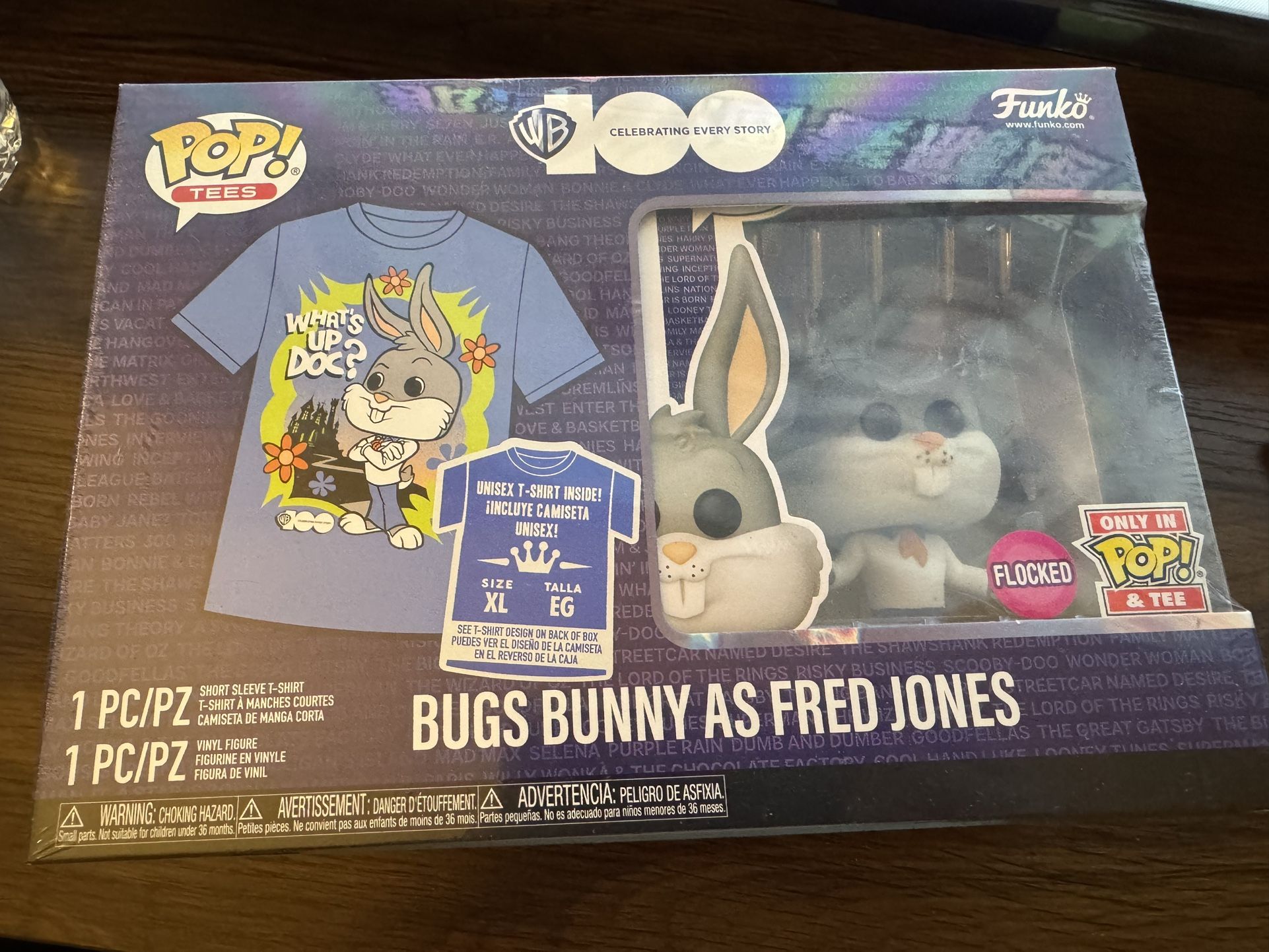 Funko Pop Tee WB100 Bugs Bunny As Fred Jones Size XL Brand New