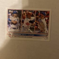 Trea Turner/ Juan Soto / Shohei Ohtani Batting Average Leaders 2022 Topps #59