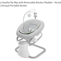 Graco Soothe My Way with Removable Rocker, Madden - Versatile Baby Swing & Portable Rocker