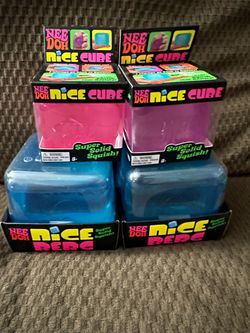 Nee Doh Nice Cube & Nice Berg Squish Toys – Lot of 4