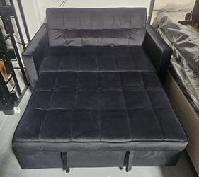 Black retractable loveseat sleeper