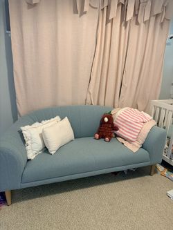 Light blue Curved Sofa