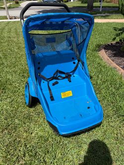 Blue Kids Wagon double Stroller with Canopy