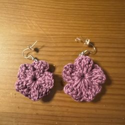 Cute handmade crochet flower earrings