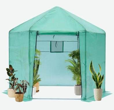 New in Box 82.68 in. W x 82.68 in. D x 90.55 in. H Metal Green Indoor/Outdoor Greenhouse