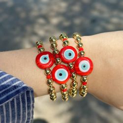 Fashion Statement Modern Bracelet TALISMAN RED for Women and Teen Girls. Vacation, Summer Accessories and Gift Ideas with Gold and Silver Jewelry.