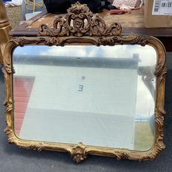 Vintage Rococo Style Carved Gilt Wall Mirror
