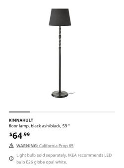 Floor lamp - IKEA Kinnahult - black ash - 59” for Sale in Phoenix
