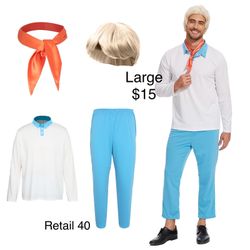 Fred Scooby Doo Men’s Costume Large Halloween 60s 70s Outfit