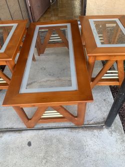 Coffee Table And End Table Wood Set
