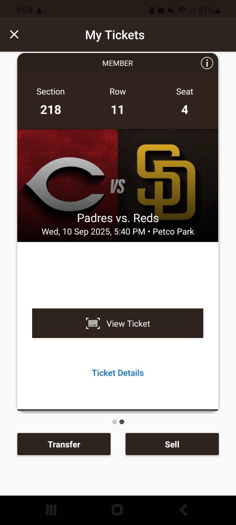 2 Padres Tickets 9/10