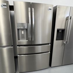 Frigidaire Gallery 36 in. 22 cu. ft. Counter-Depth 4-Door French Door Refrigerator in Smudge-Proof Stainless Steel
