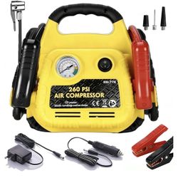 Car Battery Jump Starter with Air Compressor, 12V Battery 700A Peak Jump up to 5.0L Gas & 5.0L Diese