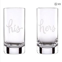 New Kate Spade ‘His & Hers’ Glass High Ball Glass Set