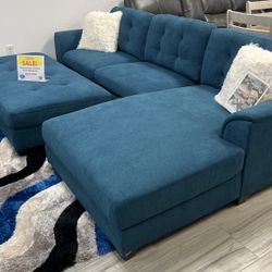 GORGEOUS BLUE BISCAYNE SECTIONAL SOFA!$899!*SAME DAY DELIVERY*EASY FINANCING*BLACK FRIDAY SALE*NO CREDIT NEEDED*