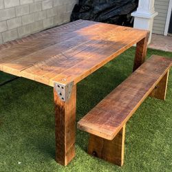 Rustic Modern Farmhouse Dining Table & Benches