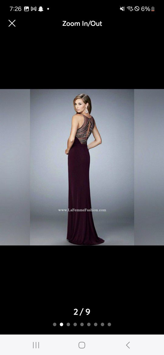 "Le Femme" Purple Prom Dress Size 0