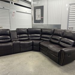 Reclining Leather Couch 