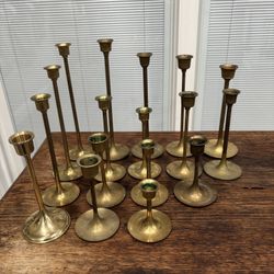 Assorted Brass Candle Holders 