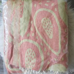 Turkish Cotton Beach Towel Feat a Papaya Blossom 