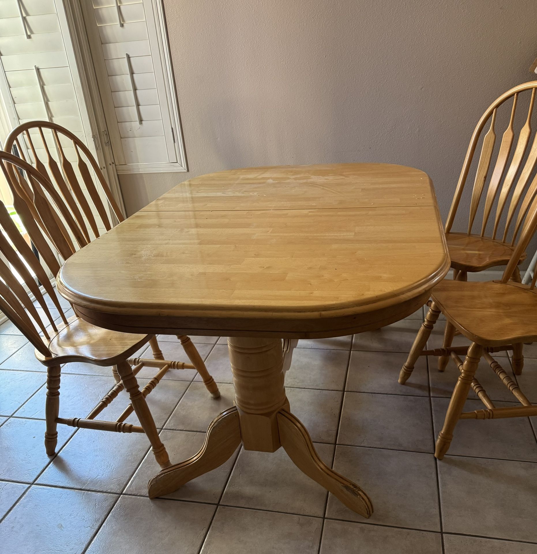 Wooden Table Chairs Included