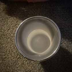 White Ceramic Vase With Silver Band 