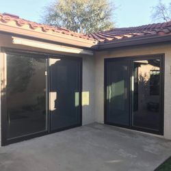 Bronze, 2 Panel Sliding Doors  Vinyl