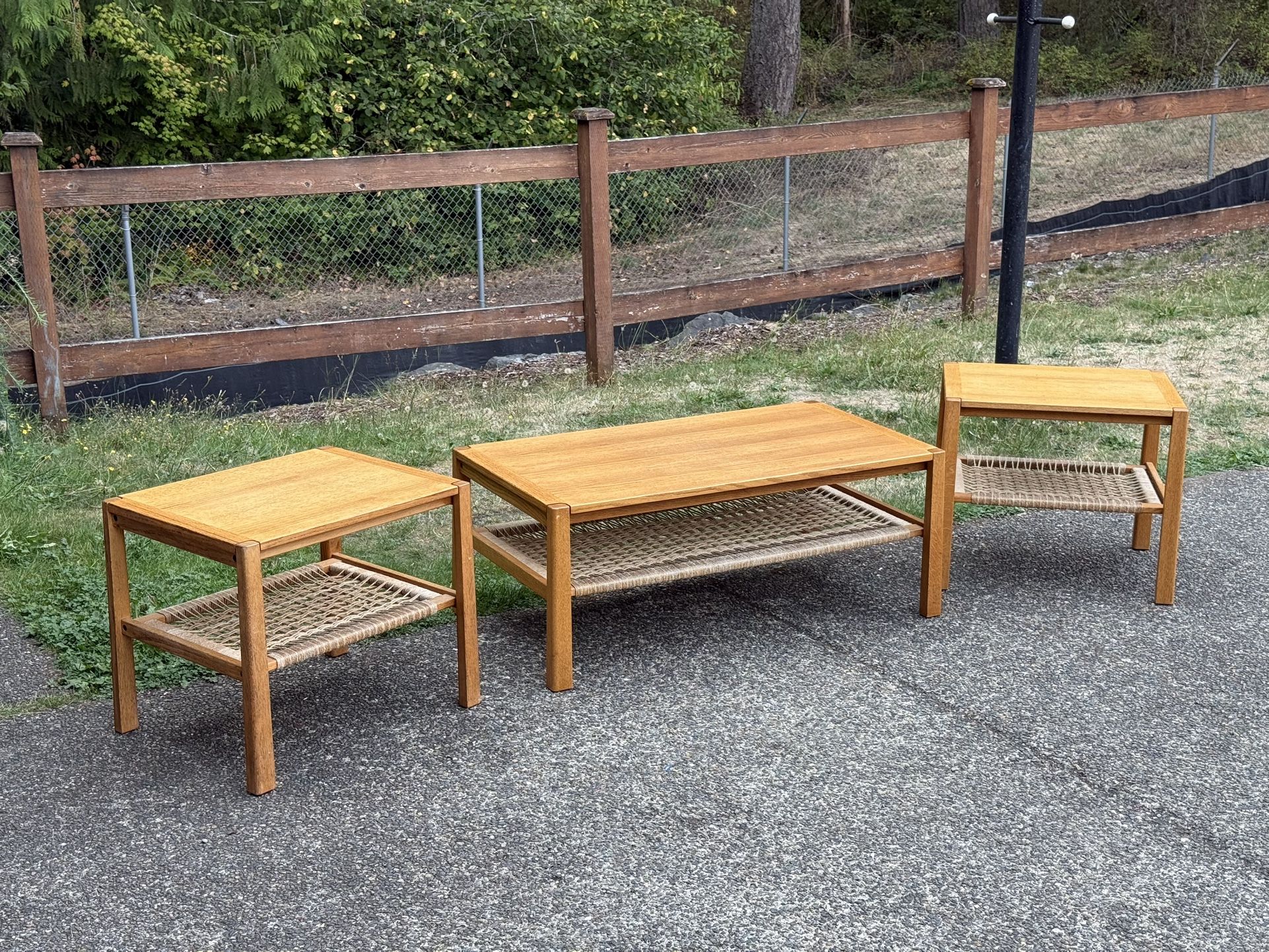 Mid century modern vintage living room table set-3