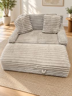 Thomasville Wills Oversized Chair & Storage Ottoman