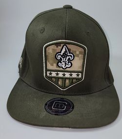 Men's New Era Olive New Orleans Saints 2019 Salute to Service Sideline 9FIFTY Snapback Adjustable Hat