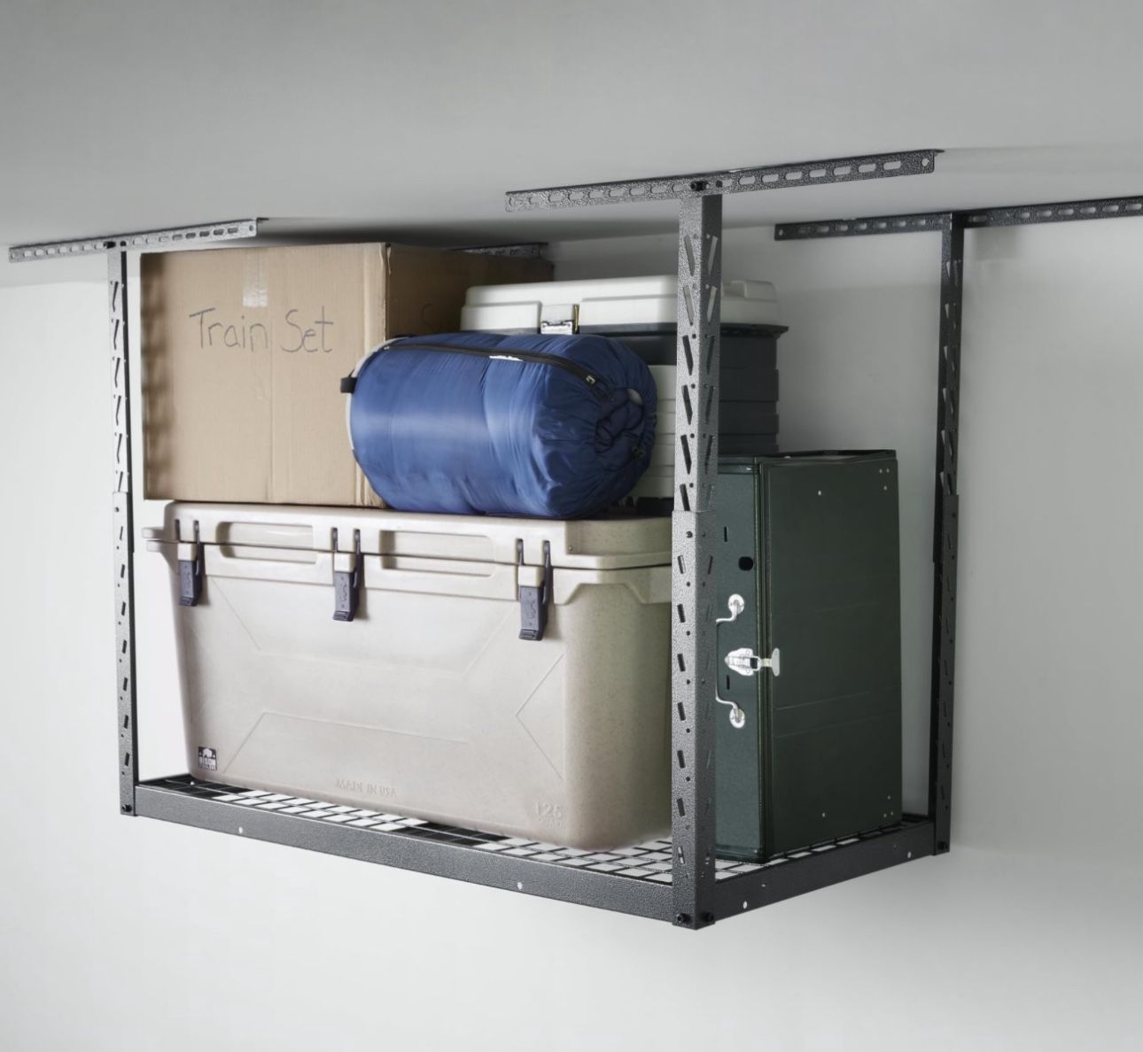 Adjustable Height Overhead Garage Storage Rack