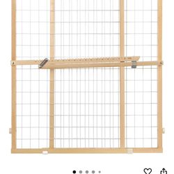 Toddleroo by North States Extra Wide Wire Mesh Wooden Baby Gate: 29.5"-50" Wide. Pressure Mounted Baby Gate for Doorway. (31" Tall, Sustainable Hardwo