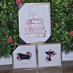Pink Black & Gold Decorative Picture Frames