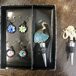 Wine Bottle Corks (2) And Charms