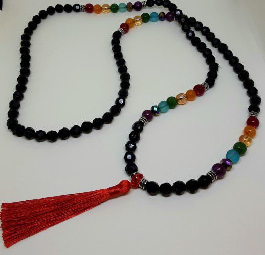 Handmade 7 Chakra 108 Bead Mala Prayer Necklace