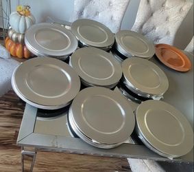 Silver Chargers plates