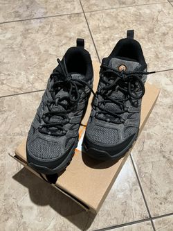 Merrell Moab 3 GTX Wide Gore-Tex Grey Black Men Outdoors Hiking Shoe, Size 8